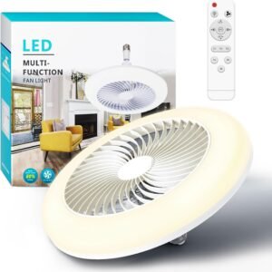 Socket Fan Light with Remote Ceiling Fan in Light Socket LED Light Bulb Fan, Multi-Directional
