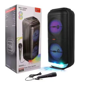 ZQS6227 Dual 6.5-Inch Portable Bluetooth Party Speaker with RGB Lights & Mic