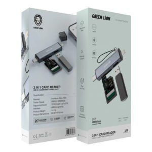Green Lion 3 in1 Card Reader • USB•C & Lightning Connectivity
