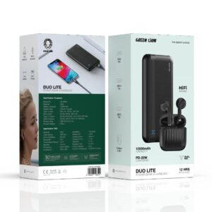 Green Lion DUO LITE Power Bank and Earbud Combo Pack