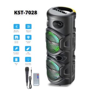 KST-7028 Dual 8.5-Inch Portable Bluetooth Karaoke Speaker with Microphone – Powerful Bass Sound