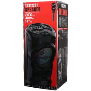 ZQS12201 Double Wireless Party Speaker – Powerful Bass & Karaoke System