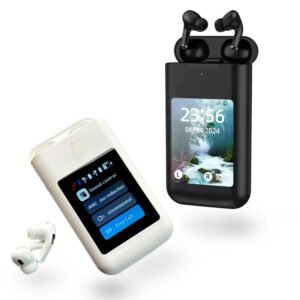 Carrying Treasure TWS Earbuds with 2.8″ HD Touch Screen & 8000 mAh Power Bank – Bluetooth ANC Earphones